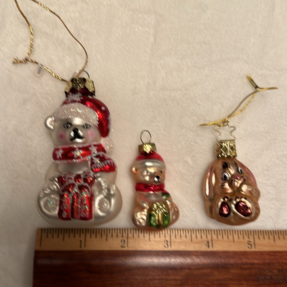 NWOT Vintage 3 Dogs Christmas Ornaments - Picture 13 of 16